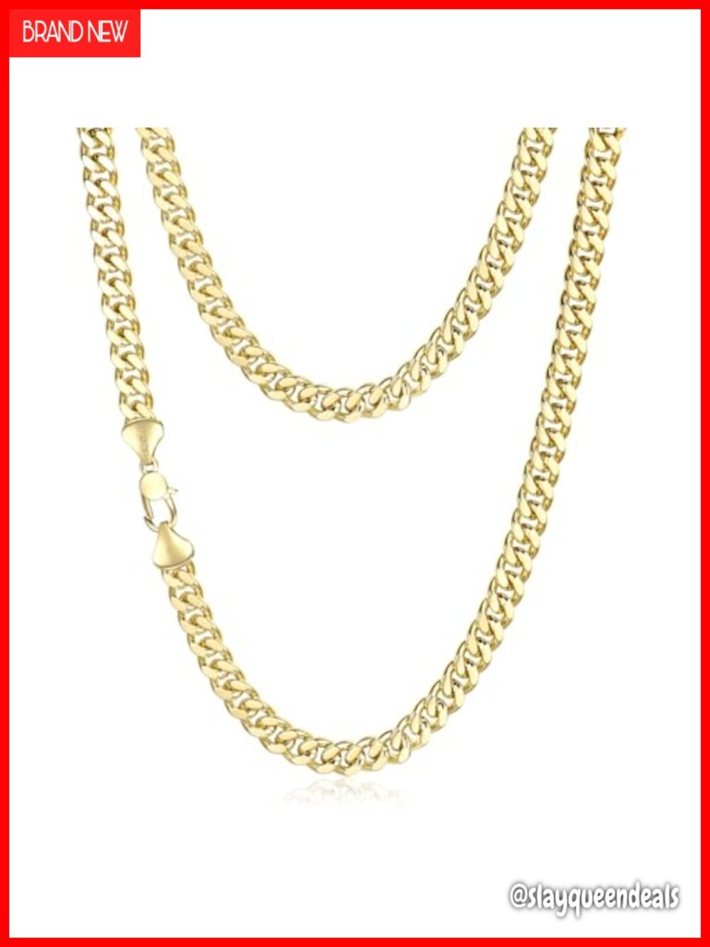 14K Gold Cuban Link Chain Necklace 6mm Curb 22in